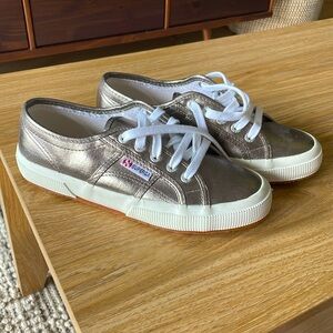 Superga Metallic Silver Sneakers